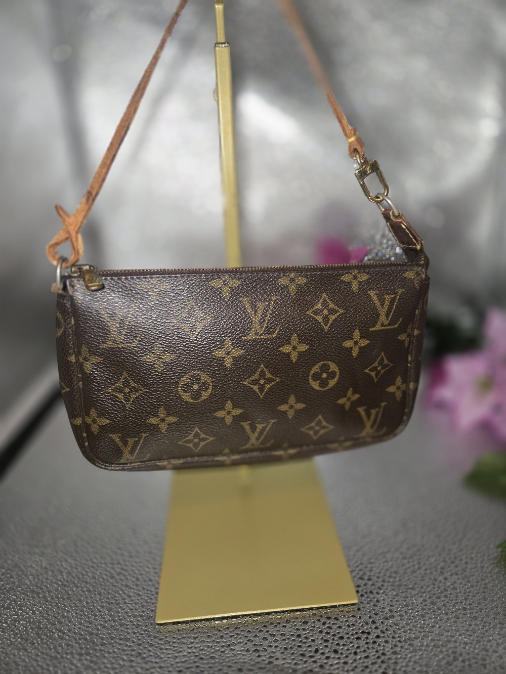Authentic Louis Vuitton Brown Monogram Crossbody Bag